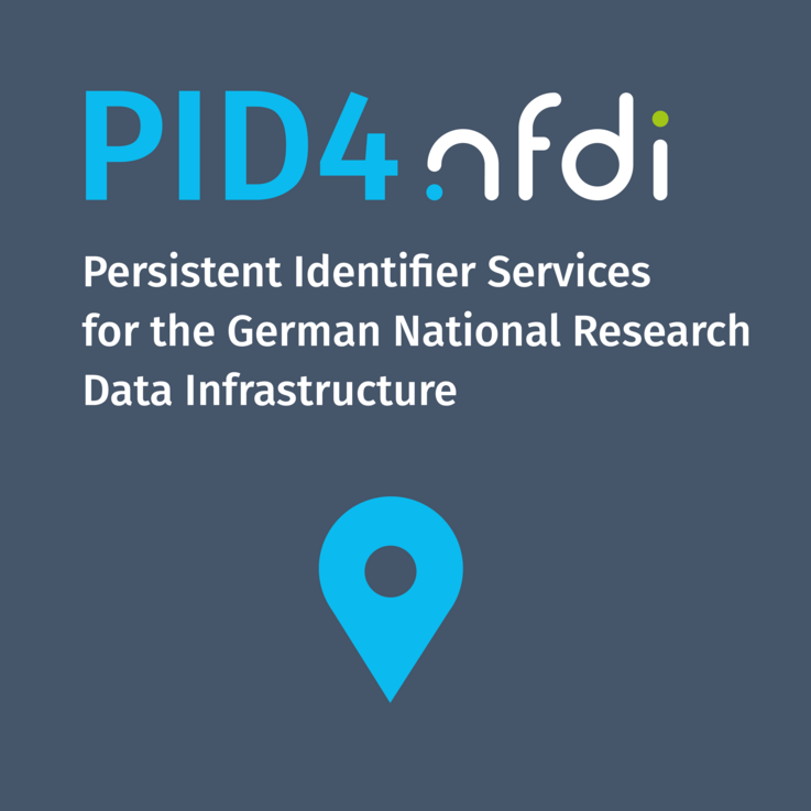 [Translate to Englisch:] Logo von PID4NFDI („PID4NFDI: Persistent Identifier Services for the German National Research Data Infrastructure“)